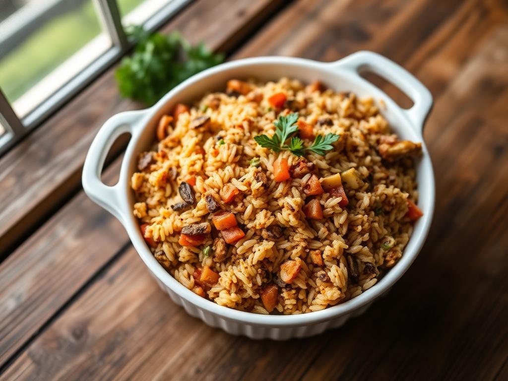 Arroz de forno com legumes