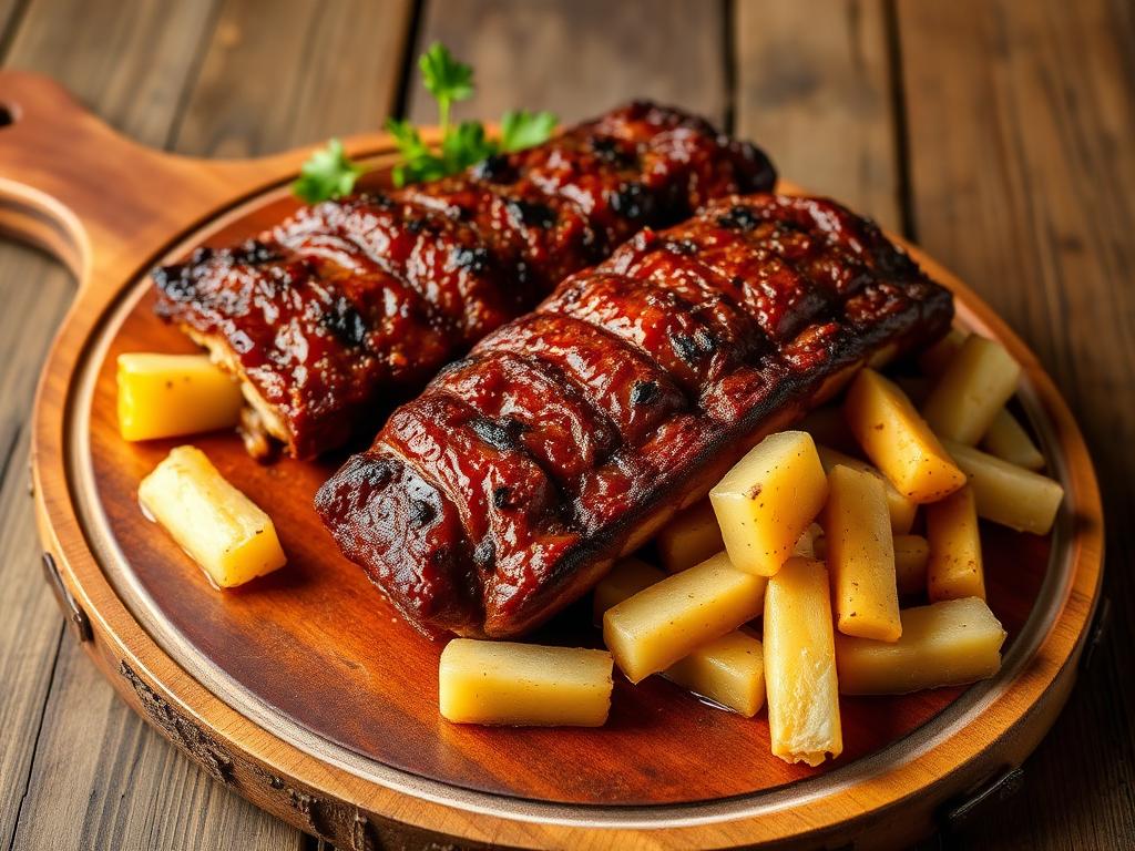 Costelinha de porco com mandioca